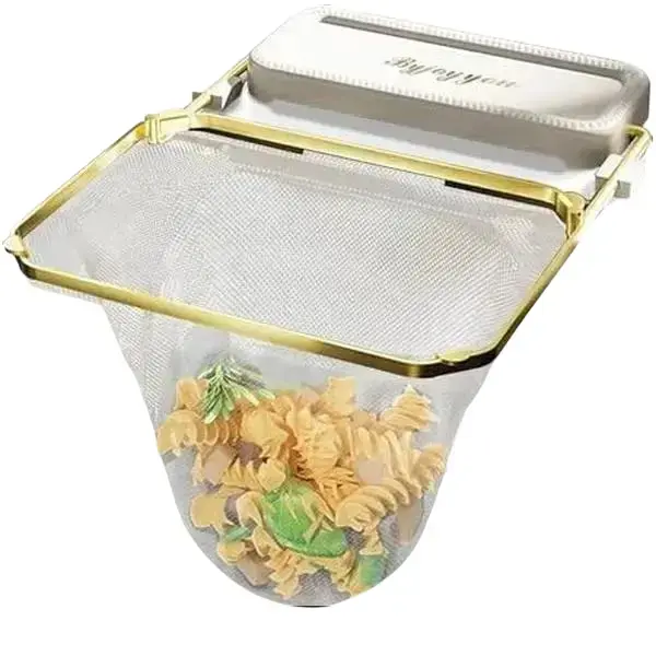 360-Degree Rotatable Design Sink Drain Filter Rack, Disposable Mesh Bags (100 Pieces) Included Kitchen Food Residue Catcher Strainer Basket, Anti-Clog Easy-Clean Durable Tool for Daily Cooking Home Cooks