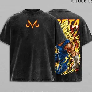 Prince of Saiyans Lightning Power Vintage Washed T-Shirt | Anime Warrior Graphic Tee | Oversized Streetwear Shirt for Anime Fans GC4