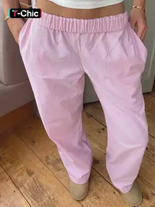 Wide Leg Pants, Bell Bottoms Women's  Solid Elastic High Waist Elastic Waist, Palazzo Pants Pantalones, Slouchy Palazzo Pants