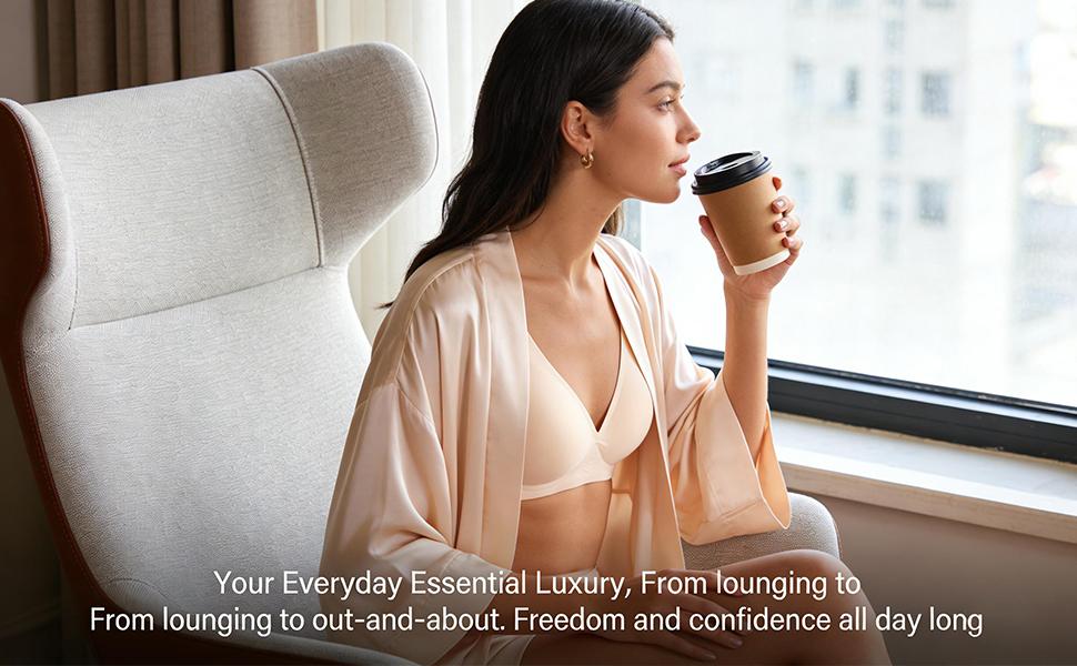 EssElegance  Bra with Seamless Back Smoothing & Posture Support. Features Backless Lift Technology and Wire-Free Push-Up Style. Unlined, Ultra-Breathable Comfort for Everyday, Livestream, & Formal Events. tshirt  approved zip front nonslip yoga