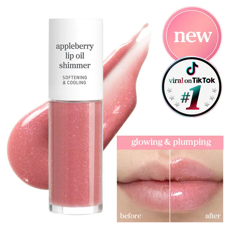 Nooni Korean Apple Shimmer Lip Oil + Lip Stain | Glossy Lip Stain, Tinting & Long Lasting, Moisturizing Lip Care (6 options) Hydrate Lipgloss Lipstick Makeup Glossy Hydrating Moisturizer Plump Transfer-proof