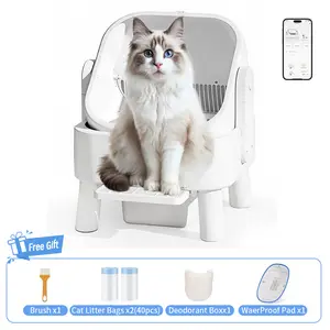 Self-Cleaning Litter Box for Multi-Cat Homes Open-Top Auto Cleaner with APP Control Safety Sensors Odor Lock & Large 10.5L Waste Bin(Only Support 2.4G Wifi)