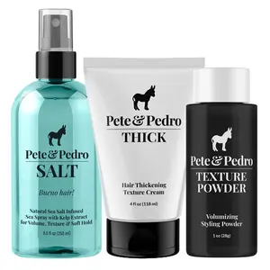 The Volume Out Of Control Kit – Sea Salt Spray, Thickening Cream & Texture Powder | Extreme Volume, Texture, Fullness, Root Lift, All-Day Hold | Thin, Fine, Flat, Thinning Hair | Matte Finish, No Grease, No Shine, No Residue | Men’s Hair Styling Kit