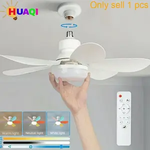 Modern E27 Screw Base Ceiling Fan Light, Quiet Wind Design, Ideal for Living Room Dining Bedroom, Energy Efficient F Rating