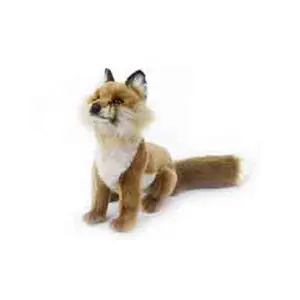 212 MAIN Hansa 20 in. Sitting Red Fox Plush Soft Sculpture, Creative Play Cat Toy, Enchanting Art Pet Accessory