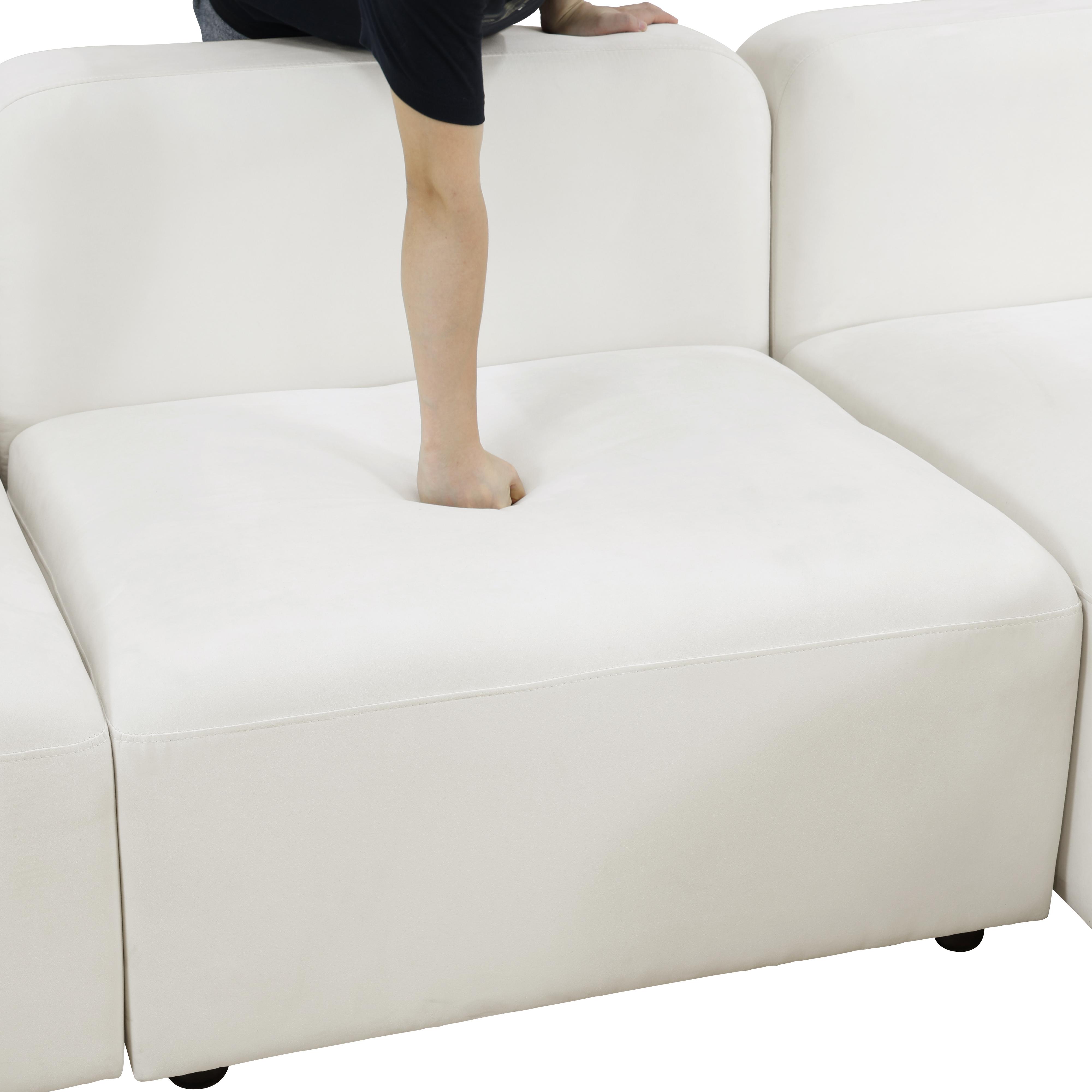 White Microfiber 4-Piece Modular Sofa Set - Buttery Soft, Pet-Friendly, Spill-Resistant, Flexible Design for Living Room & Dining Room