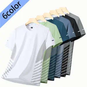 Round Neck Short Sleeve Men's Summer Thin Sports Casual T-Shirt Loose Quick-Dry Youth Top Versatile Base Shirt Trendy
