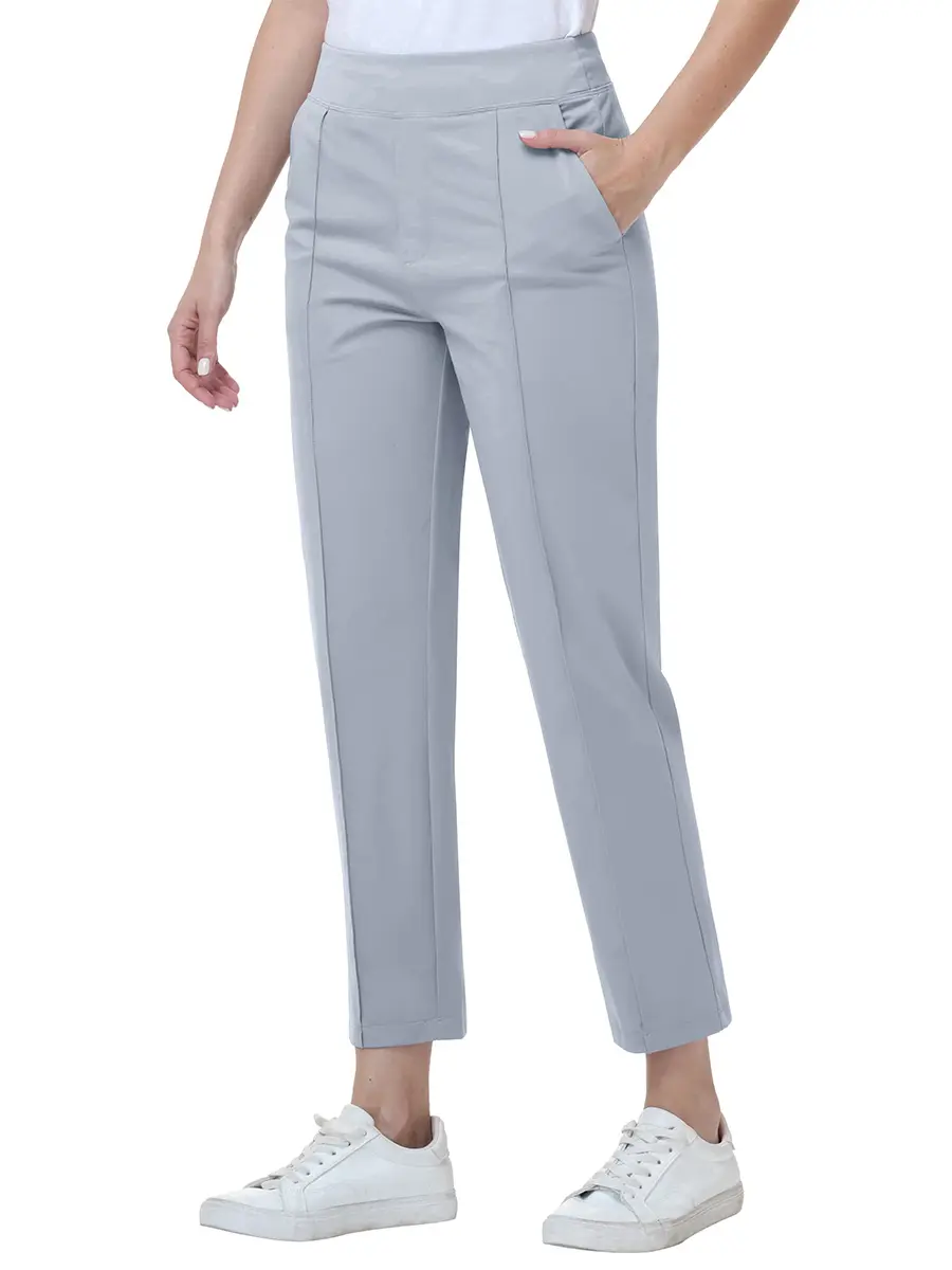 Womens Travel Pants Lightweight Stretch with Zipper Pockets Petite Ankle Dressy Golf Work Business Casual Slacks