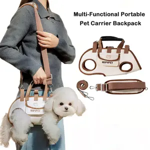 [Hipipet] Dog Backpack Leash Outdoor Portable Breathable – Multi-Function Hands-Free Carrier, Side-Crossbody & Towing Air Mesh Design for Pets, cozyvibes