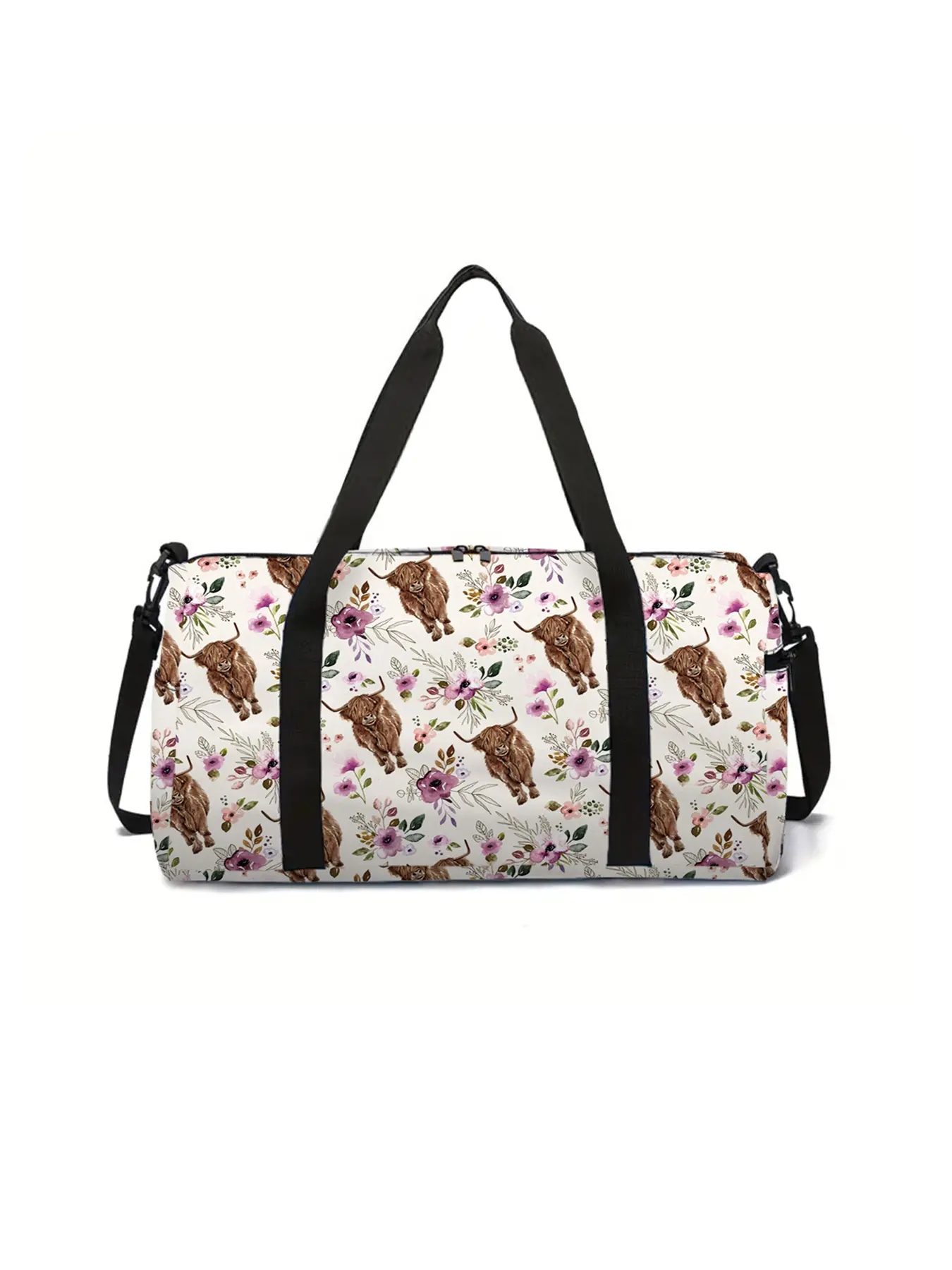 Cow print large capacity travel duffel bag, portable storage bag, Travel Luggage, Travel Duffle Bag, Weekend Luggage Bag, Weekender Travel Bag, Traveling Bag