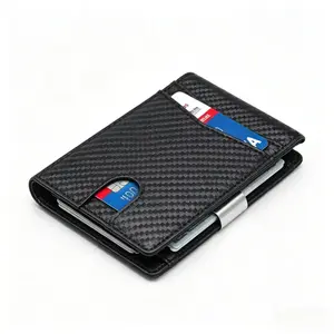 Men’s Carbon Fiber Wallet, RFID Blocking Slim Bifold with Card Slots & Money Clip, Stylish Credit Card Holder