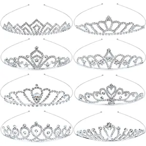8 Piece Crown Headband Water Droplet Shaped Crown Jewelry Party Prom Headpieces Beauty & Personal Care