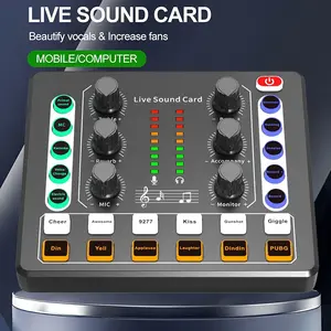 Compact Audio Mixer, Rechargeable Audio Interface with DJ Mixer Live Sound Card Effects and Voice Changer, Podcast Equipment Bundle Stereo DJ Studio Streaming, Prefect for Live Streaming/Podcasting/Gaming