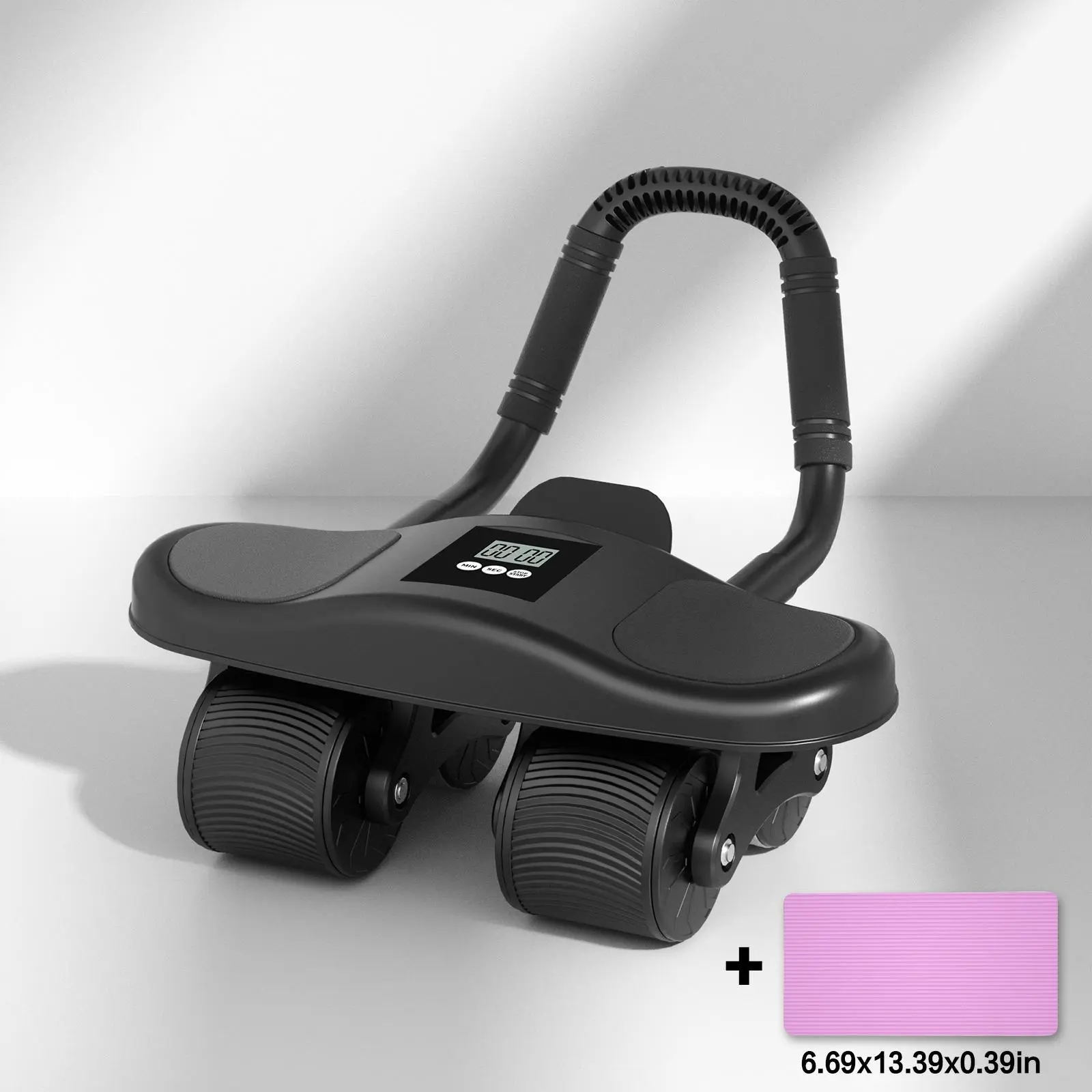 HXD-ERGO Automatic Rebound Abdominal Exercise Roller with Mat & Timer – Ab Workout Equipment, Ab Training Tool for Home Fitness Core Workouts (Side-to-Side & Forward Motion)
