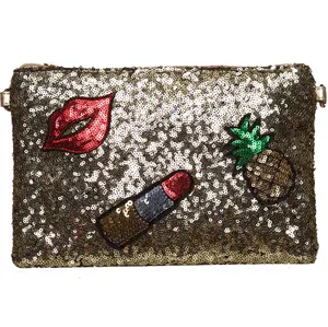 Kiss My Pineapple Sequins Clutch
