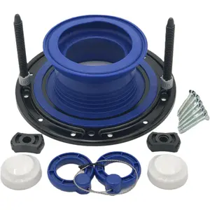 One N Done Toilet Flange Repair Kit - Toilet Kit For Low or Broken Flange. Toilet Wax Ring Replacement Kit W/Toilet Flange Extender Kit, Easy Toilet , & Toilet Caps For Bottom of Toilet. (1 Ea.)
