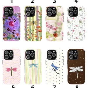 Whimsigoth Aesthetic Dragonfly Phone Case Compatible with iPhone X, 11, 12, 13, 14, 15, 16, 17 Series & Galaxy Series