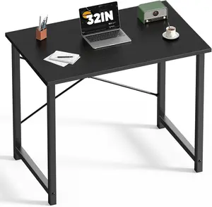 32 Inch Small Computer Desk for Home Office – Modern Simple Study Writing Work Table for Bedroom, Space-Saving Compact Desk with X-Shaped Reinforcement, Sturdy Metal Frame, Easy Assembly, Ideal for Students & Small Spaces