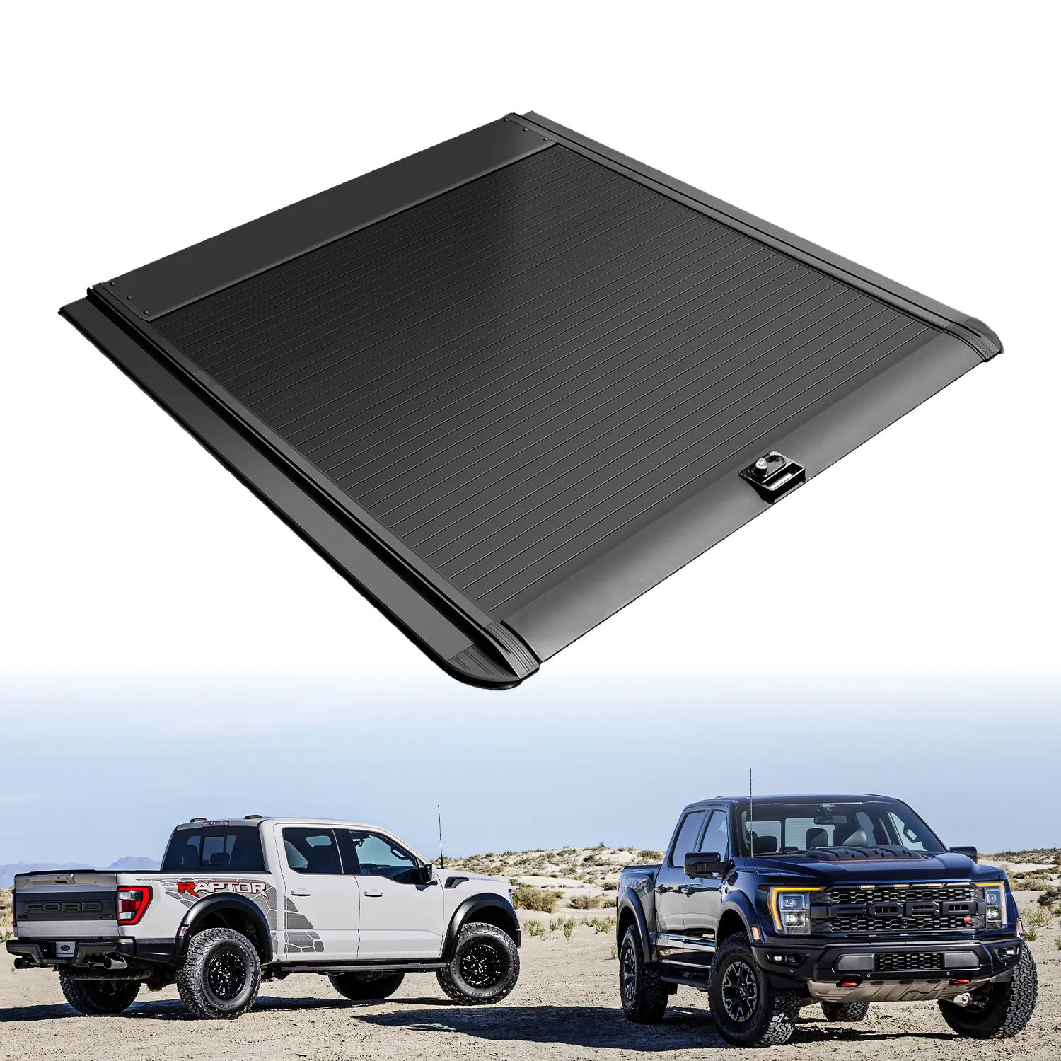 Retractable Truck Bed Tonneau Cover Compatible with 2015-2026 Ford F-150 /Raptor/Lightning (5.5'/66" Bed) Retractable Truck Bed Cover Key Lock