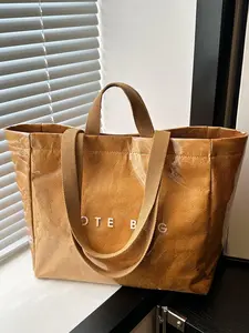 Women's Solid Color Large Capacity Lightweight Tote Bag, Fashionable Shoulder Bag for Work & Daily Used, Casual Trendy Versatile High-quality Daily Commuting Bag, Office Work Bag