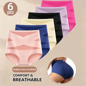 Women's Sheer Sexy High Mothers DavGift WaistShapewear Panty ,Burr basketsShaper Firm Control Stomach Girdle CompressionSexy Comfort Simple Minimalist Piece Style Plus Size High-Waisted Cotton Underwear letter print brief Cotton Women's Panties Pack