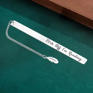 Stainless Steel Bookmark, 1 Count Funny Bookmark with Chain, Book Mark for Men, Women, Teens, Colleagues, Office Stationery & Supplies, Book Accessories