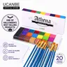 UCANBE Athena 20-Color Face & Body Oil Paint Palette - #SohoChic Cosmetic, Safe Non-Toxic Professional Kit, Waterproof, All Skin Types, Biodegradable Body Art Makeup for Baby Showers, Corporate Events (Silver, Bright Pink, Violet, Teal, Cinnamon)