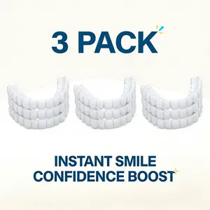 Temporary Teeth Repair Kit 【3 PACK】Adjustable Snap On Veneers Cosmetic Smile Cover Gaps&Stains Instantly! Reusable Cosmetic Teeth Cover