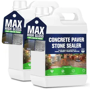 Stone Sealer, 2 Gallon - Max Gloss Wet Look for Pavers, Driveways & Patios -  & , Long-Lasting Protection with  Color for  Stone Surfaces
