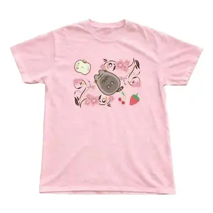 Pink Pusheen Cartoon Baby Tee – Y2K Vintage Cartoon Aesthetic Top