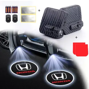 2Pcs LED Welcome Lights Car Door Lights No Wiring Battery Powered Wireless Ghost Shadow Projector Light for TOYOTA Nissan Jeep Buick – Easy Install Courtesy Lamp
