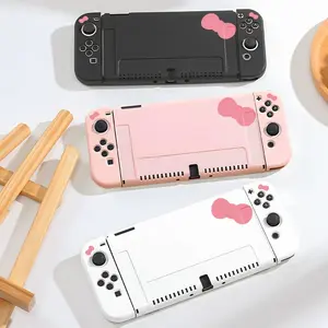 Cute Cat Pattern Game Console Protective Case, TPU Soft Game Controller Protective Case, Game Console Protective Case for Nintendo Switch OLED, Joy Con Design