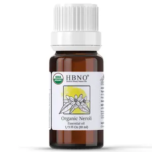 HBNO Organic Neroli Essential Oil 10ml - Fresh Citrusy Floral Aroma for Aromatherapy & Wellness - USDA Certified - Egypt Origin - Healthcare, Healthy