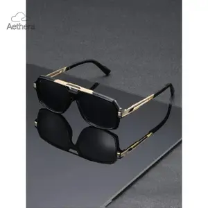 2026 Upgraded Men's Classic Metal Edge Aviator Sunglasses, Transparent Frame European Fashion Eyewear, TikTok Shop Black Friday & Thanksgiving Deal