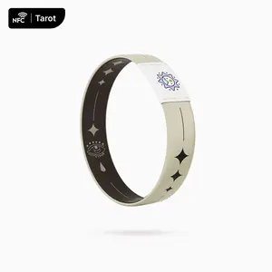 Tarot Bracelet – Halloween Edition | Aura Wish NFC Scannable Wristband for Daily Tarot Readings, Spooky Party Fun, Waterproof & Durable Classic Bangle Set Unisex Skull Ghost Charm team spirit accessory Gift pendent Jolly Rogers Wizard Pumpkin