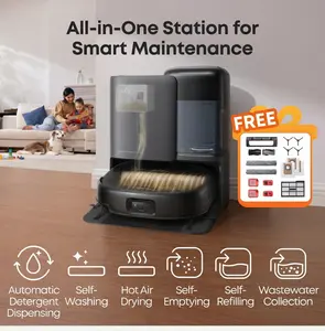 eufy E25 Omni Robot Vacuum-and-Mop Combo,HydroJet System, 20,000Pa Turbo Suction, Zero-Tangle Design, Edge-to-Corner Deep Cleaning, Obstacle Avoidance, Auto-Empty & Self-Cleaning All-in-One Station