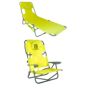 Ostrich On Your Back Reclining Lawn Chair & Chaise Folding Beach Lounger, Green Ostrich On Your Back Reclining Lawn Chair & Chaise Folding Beach Lounger, Green