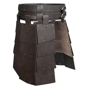 HiiFeuer Medieval Faux Leather Wide Belt Thigh Armor, Retro Double Sides Waist Armor, Mercenary&Knights Skirt Armor for LARP Costume