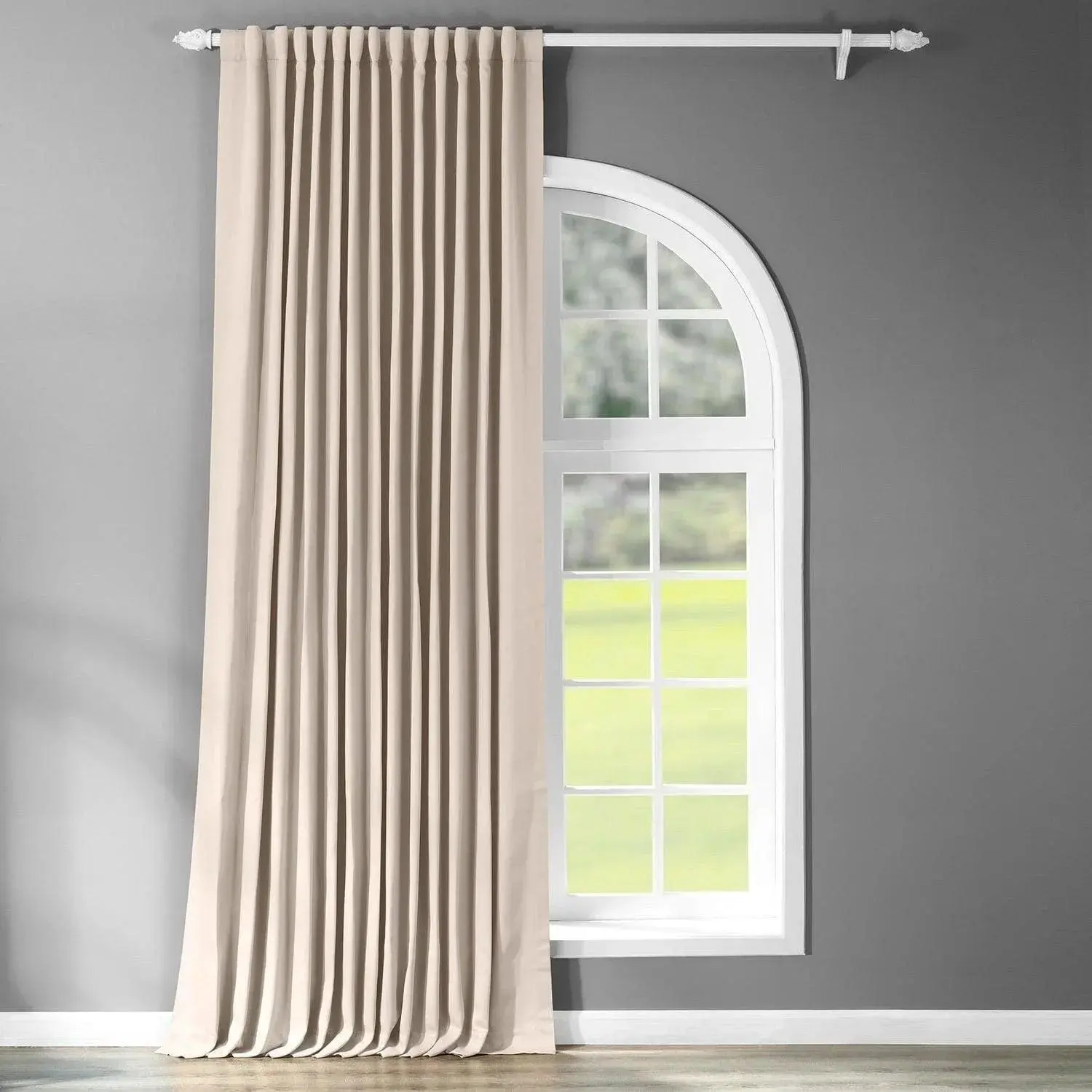 Extra-Wide Room Darkening Curtain with Eggnog Solid PU Fabric - Home Decoration Curtain, French Country Decor, Privacy Focus, Durable, Dry Clean Only, Half Price, Ideal for Study Area