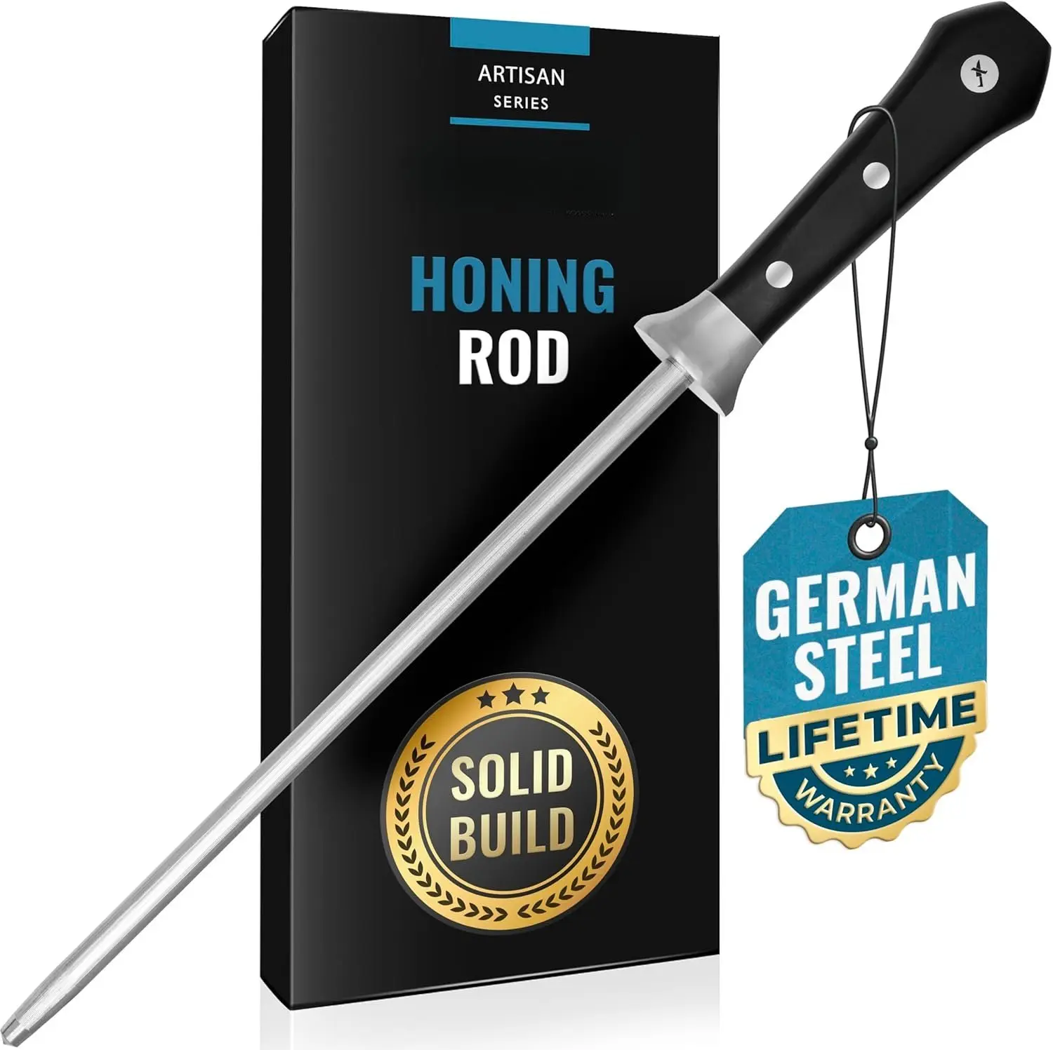 Honing Rod,  Sharpener Rod  10" Honing Steel   Handle Design  Artisan Series