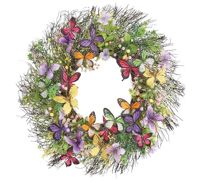Green Front Door Twig Wreath