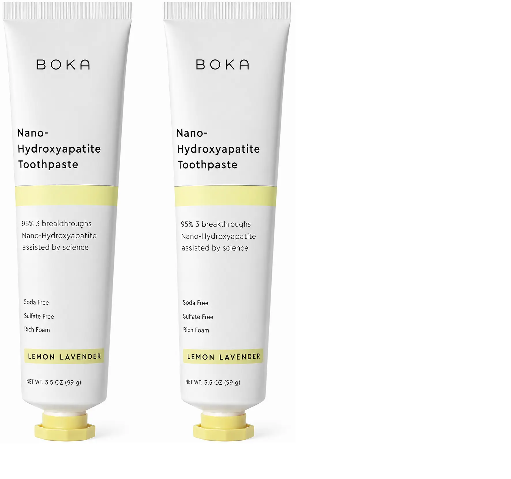Boka Toothpaste - Fluoride Free Toothpaste, Nano Hydroxyapatite Toothpaste | Appropriate for Sensitive Teeth - Adult Oral Care - Lemon Lavender - 1.3 Oz, 2PK