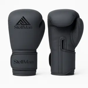 Stellman Shadow Strike Grappling Gloves - Black, Modern, Multi-Layer Pad, Snug Fit, Synthetic Leather Sports & Martial Arts Gear