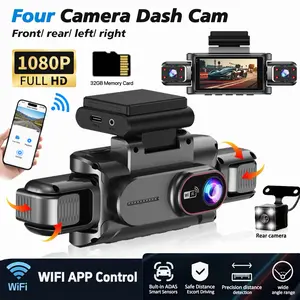 BCUOZ 4-Channel 360° WIFI Dash Cam Kit, 1080P Full HD, Front Rear Left Right Coverage, Super Night Vision, WDR, G-Sensor, With Free 32GB Memory Card, Auto Parts / Car Dashboard Camera / Safe Driving Black Box