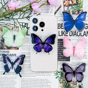 Butterfly Resin Phone Grip, Handmade Magnetic Kindle, Phone Charm, Aesthetic Gift for Her mount sticky pop socket