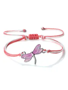 Adjustable Multicolor Dragonfly Bracelet, Blue Wax Cord Woven Women's Bangle, Yoga Jewelry Gift for Friends, Exquisite Bracelet