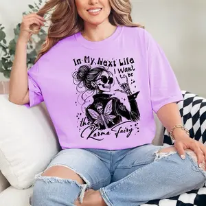 Karma Fairy T-shirt Comfort Colors Summer Everyday Style Shirtsleeve love casual comfortable super soft relaxed fit unisex Sizing womenswear Streetwear  vintage Crewneck Printed Loose Graphic