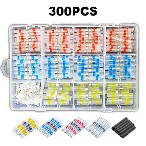 Wire Connector Kit with Box, Heat Shrink Solder Connectors and Terminals, Heat Shrink Tubes, Electric Wire Repair Kit, Durable Reliable Connectors
