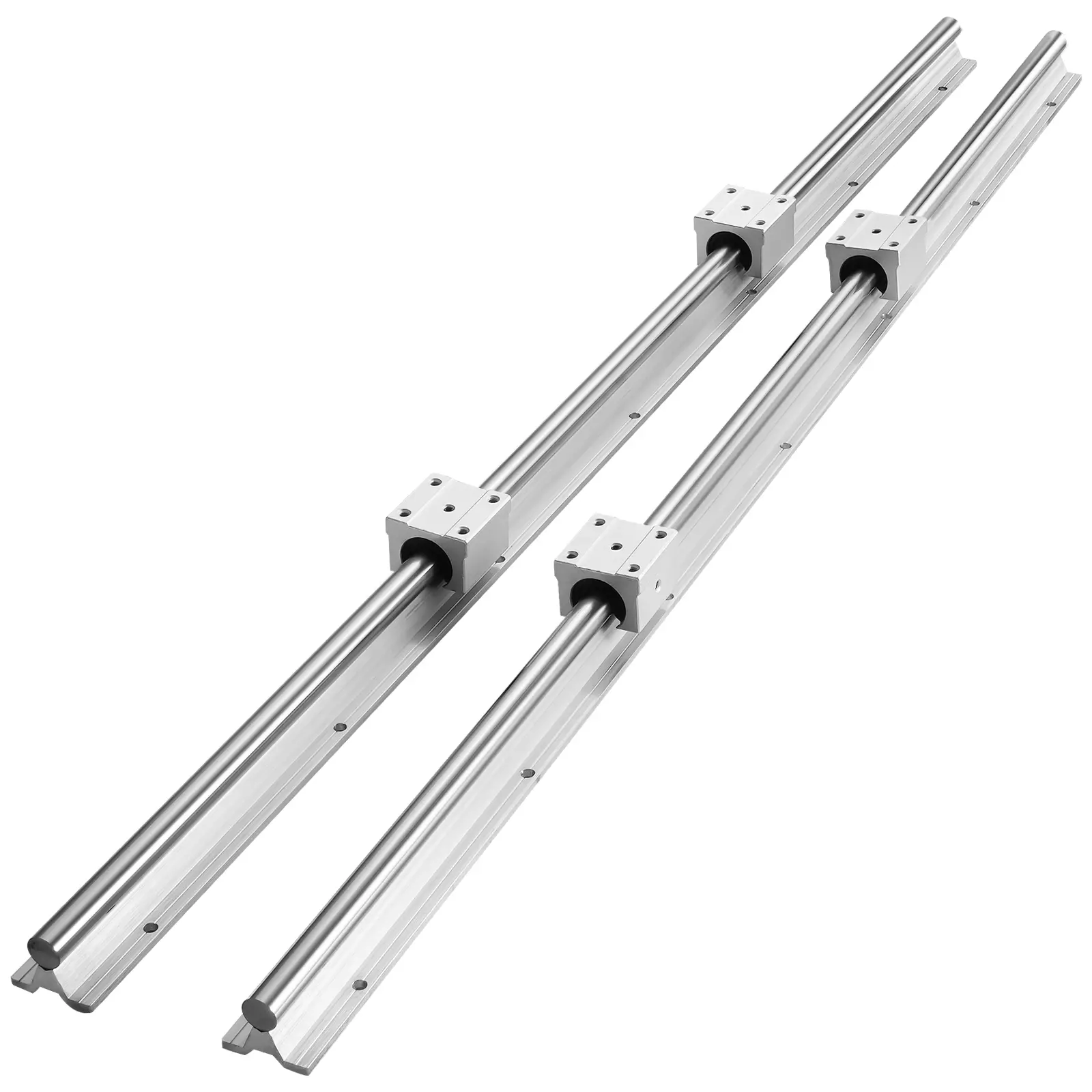 【Summerfinds】VEVOR Linear Guide Rail Set SBR12 1000mm2 PCS 39.4 in/1000 mm SBR12 Guide Rails and 4 PCS SBR12UU Slide BlocksLinear Rails and Bearings Kit for Automated Machines DIY Project CNC Router Machines