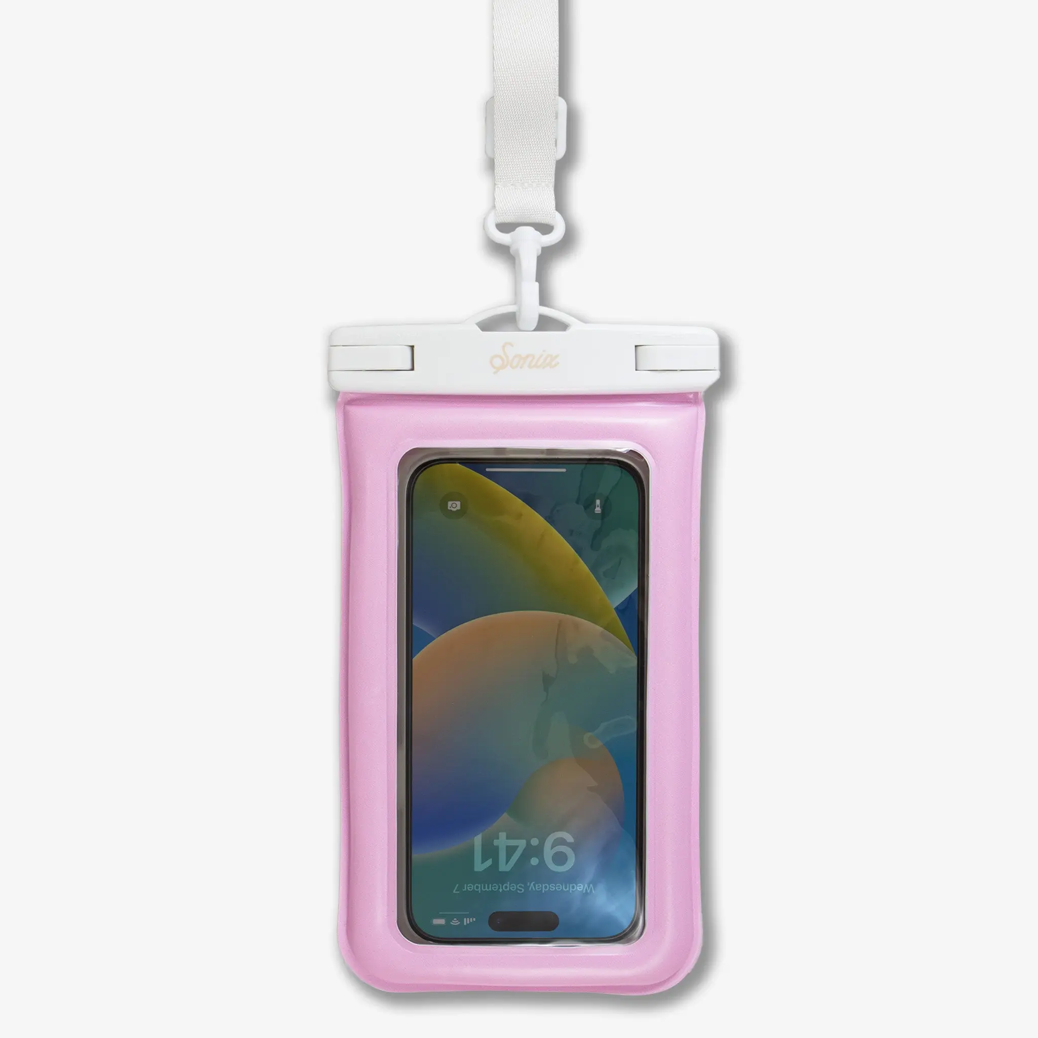 Waterproof Smartphone Cellphone Pouch with Adjustable Lanyard, Crossbody Design, Jelly Pink, Devices